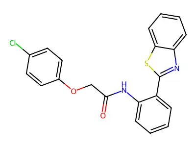 N-[2-(1,3-benzothiazol-2-yl)phenyl]-2-(4-chlorophenoxy)acetamide structure