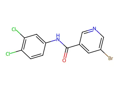 5-bromo-N-(3,4-dichlorophenyl)pyridine-3-carboxamide structure