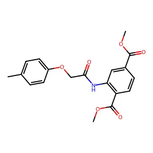 Dimethyl 2-{[(4-methylphenoxy)acetyl]amino}benzene-1,4-dicarboxylate structure
