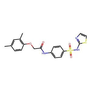 2-(2,4-dimethylphenoxy)-N-[4-(1,3-thiazol-2-ylsulfamoyl)phenyl]acetamide structure