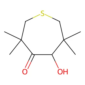 5-Hydroxy-3,3,6,6-tetramethylthiepan-4-one structure