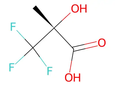 (2R)-3,3,3-trifluoro-2-hydroxy-2-methylpropanoic acid structure