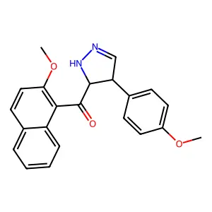 (2-Methoxy-1-naphthyl) (4-(p-methoxyphenyl)-2-pyrazolin-5-yl) ketone structure