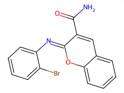 (2Z)-2-[(2-bromophenyl)imino]-2H-chromene-3-carboxamide structure