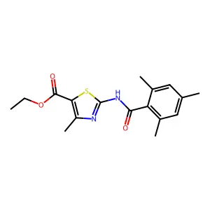 Ethyl 4-methyl-2-(2,4,6-trimethylbenzamido)thiazole-5-carboxylate structure
