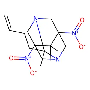 2-(3-Butenyl)-5,7-bisnitro-2,6,6-trimethyl-1,3-diazatricyclo[3.3.1.1~3,7~]decane structure