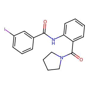 3-iodo-N-[2-(pyrrolidine-1-carbonyl)phenyl]benzamide structure