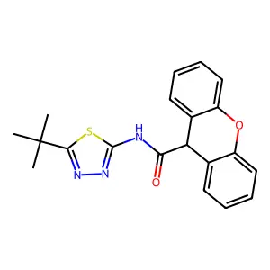 N-(5-tert-butyl-1,3,4-thiadiazol-2-yl)-9H-xanthene-9-carboxamide structure