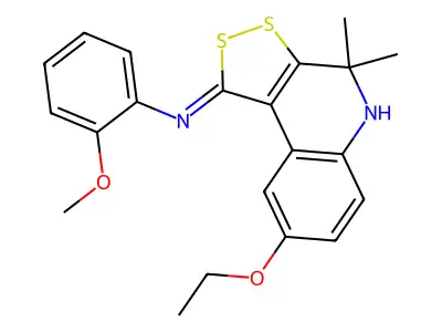 8-ethoxy-N-(2-methoxyphenyl)-4,4-dimethyl-5H-dithiolo[3,4-c]quinolin-1-imine structure