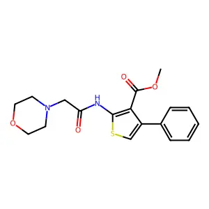 Methyl 2-(2-morpholinoacetamido)-4-phenylthiophene-3-carboxylate structure