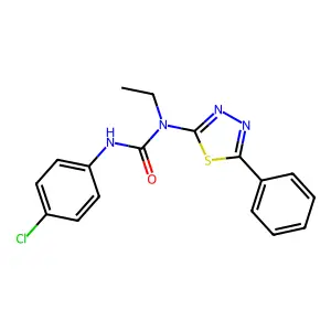3-(4-Chlorophenyl)-1-ethyl-1-(5-phenyl-1,3,4-thiadiazol-2-yl)urea structure