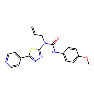 1-Allyl-3-(4-methoxy-phenyl)-1-(5-pyridin-4-yl-[1,3,4]thiadiazol-2-yl)-urea structure