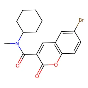 6-bromo-N-cyclohexyl-N-methyl-2-oxo-2H-chromene-3-carboxamide structure