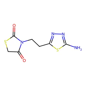 3-[2-(5-Amino-[1,3,4]thiadiazol-2-yl)-ethyl]-thiazolidine-2,4-dione structure