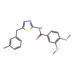 3,4-dimethoxy-N-(5-(3-methylbenzyl)thiazol-2-yl)benzamide structure