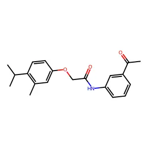 N-(3-acetylphenyl)-2-[3-methyl-4-(propan-2-yl)phenoxy]acetamide structure