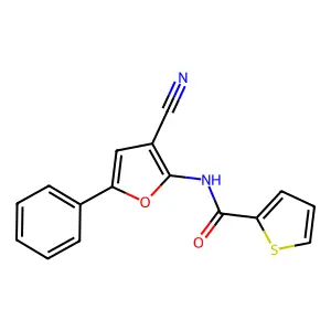 N-(3-cyano-5-phenylfuran-2-yl)thiophene-2-carboxamide structure