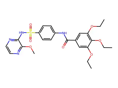 3,4,5-triethoxy-N-(4-(N-(3-methoxypyrazin-2-yl)sulfamoyl)phenyl)benzamide structure