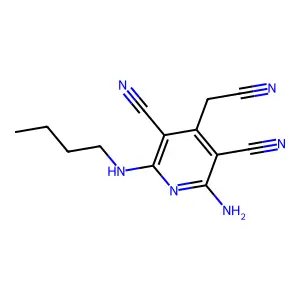 2-Amino-6-(butylamino)-4-(cyanomethyl)-3,5-pyridinedicarbonitrile structure