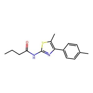 N-[5-methyl-4-(4-methylphenyl)-1,3-thiazol-2-yl]butanamide structure
