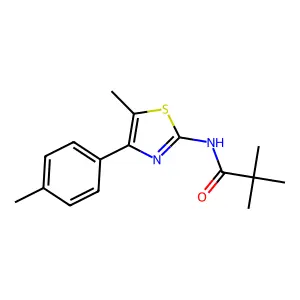 2,2-dimethyl-N-[5-methyl-4-(4-methylphenyl)-1,3-thiazol-2-yl]propanamide structure