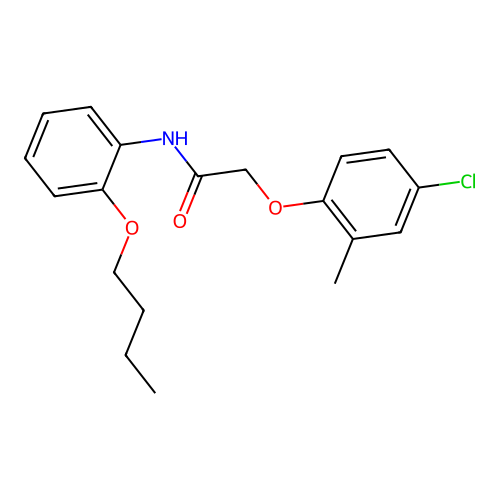 N-(2-butoxyphenyl)-2-(4-chloro-2-methylphenoxy)acetamide structure