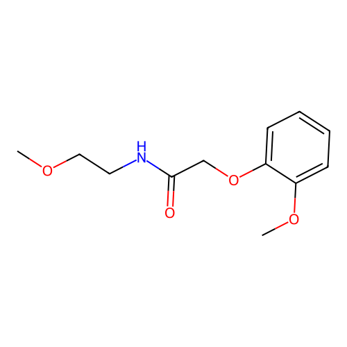 N-(2-methoxyethyl)-2-(2-methoxyphenoxy)acetamide structure
