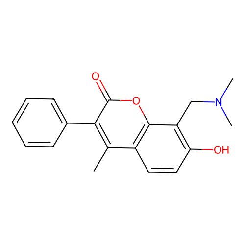 8-((dimethylamino)methyl)-7-hydroxy-4-methyl-3-phenyl-2H-chromen-2-one structure