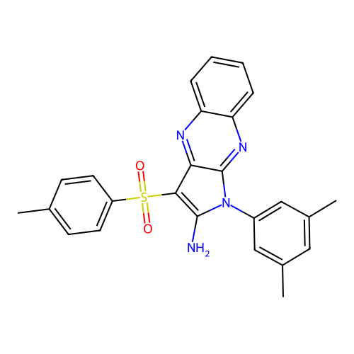 1-(3,5-dimethylphenyl)-3-tosyl-1H-pyrrolo[2,3-b]quinoxalin-2-amine structure