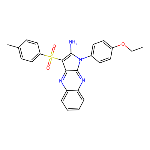 1-(4-ethoxyphenyl)-3-tosyl-1H-pyrrolo[2,3-b]quinoxalin-2-amine structure