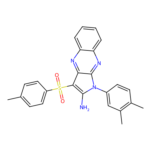 1-(3,4-dimethylphenyl)-3-tosyl-1H-pyrrolo[2,3-b]quinoxalin-2-amine structure