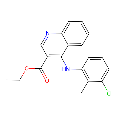 Ethyl 4-(3-chloro-2-methylanilino)-3-quinolinecarboxylate structure