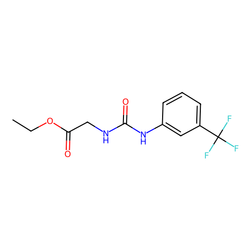Ethyl ({[3-(trifluoromethyl)anilino]carbonyl}amino)acetate structure
