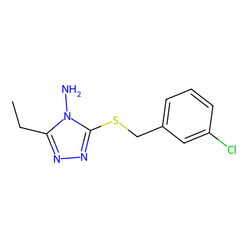 3-[(3-Chlorophenyl)methylsulfanyl]-5-ethyl-1,2,4-triazol-4-amine structure