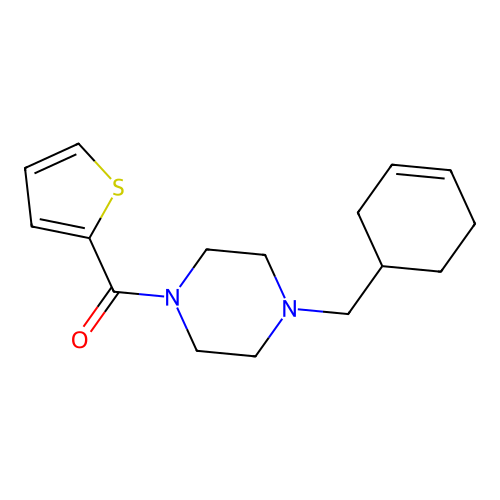 1-(3-Cyclohexen-1-ylmethyl)-4-(2-thienylcarbonyl)piperazine structure