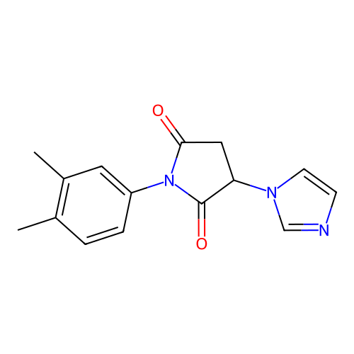 1-(3,4-dimethylphenyl)-3-(1H-imidazol-1-yl)pyrrolidine-2,5-dione structure