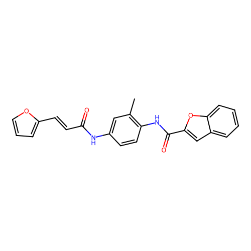 (E)-N-(4-(3-(furan-2-yl)acrylamido)-2-methylphenyl)benzofuran-2-carboxamide structure