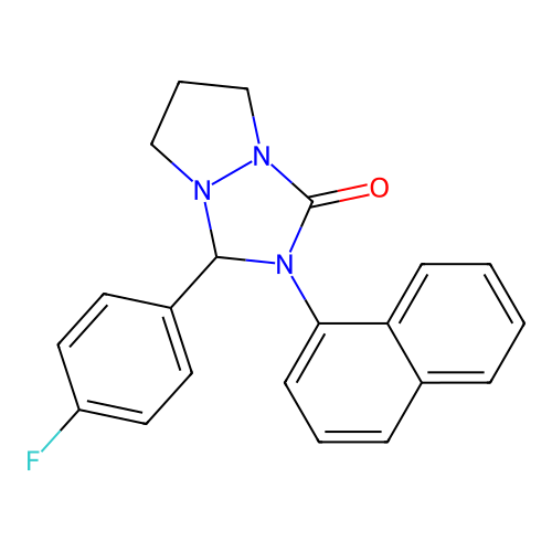 3-(4-fluorophenyl)-2-(naphthalen-1-yl)tetrahydropyrazolo[1,2-a][1,2,4]triazol-1(5H)-one structure