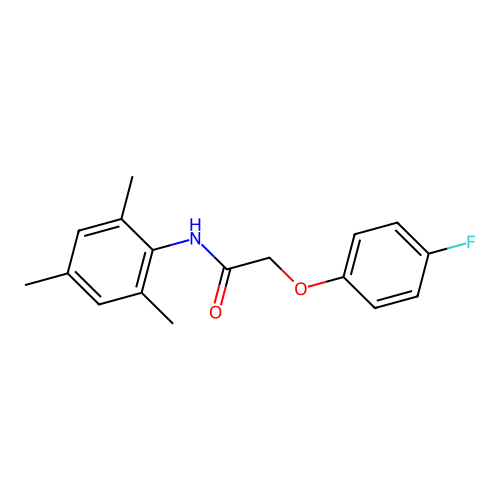 2-(4-fluorophenoxy)-N-mesitylacetamide structure