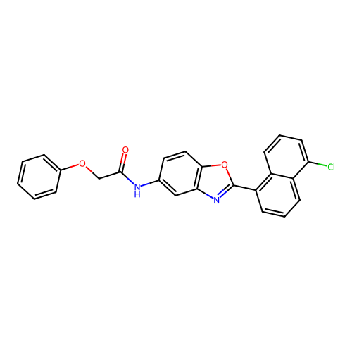 N-[2-(5-chloronaphthalen-1-yl)-1,3-benzoxazol-5-yl]-2-phenoxyacetamide structure