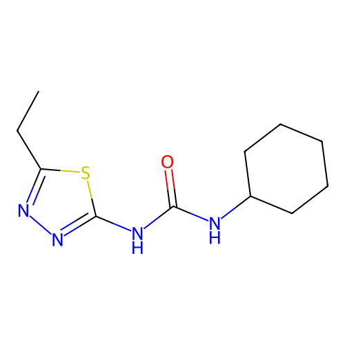 N-cyclohexyl-N'-(5-ethyl-1,3,4-thiadiazol-2-yl)urea structure