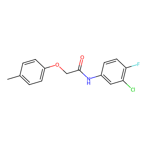 N-(3-chloro-4-fluorophenyl)-2-(4-methylphenoxy)acetamide structure