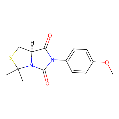 (R)-6-(4-methoxyphenyl)-3,3-dimethyldihydroimidazo[1,5-c]thiazole-5,7(3H,6H)-dione structure