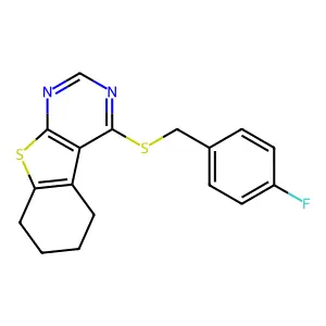 4-[(4-Fluorobenzyl)sulfanyl]-5,6,7,8-tetrahydro[1]benzothieno[2,3-d]pyrimidine structure
