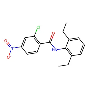 2-chloro-N-(2,6-diethylphenyl)-4-nitrobenzamide structure