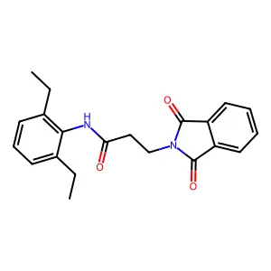 N-(2,6-diethylphenyl)-3-(1,3-dioxo-1,3-dihydro-2H-isoindol-2-yl)propanamide structure