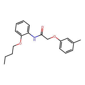 N-(2-butoxyphenyl)-2-(3-methylphenoxy)acetamide structure