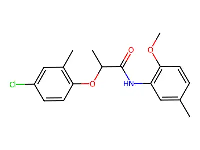 2-(4-chloro-2-methylphenoxy)-N-(2-methoxy-5-methylphenyl)propanamide structure