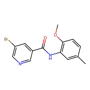 5-bromo-N-(2-methoxy-5-methylphenyl)pyridine-3-carboxamide structure