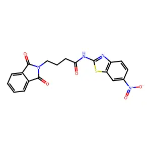 4-(1,3-dioxoisoindol-2-yl)-N-(6-nitro-1,3-benzothiazol-2-yl)butanamide structure